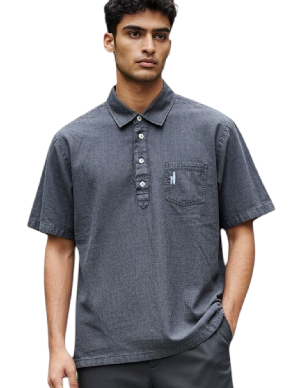johnnie-O Washed Charcoal Short-Sleeve Polo Medium